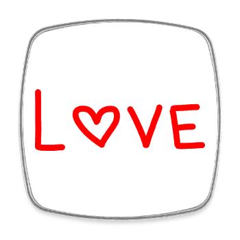 Design Amour Cœur Rayé Rouge - Magnet carré - blanc - Devant