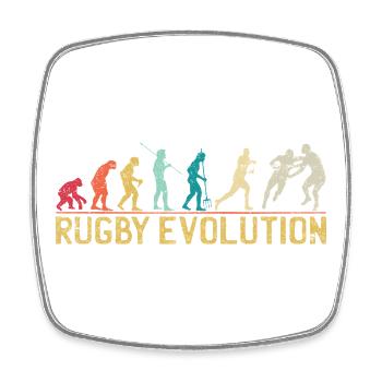 Rugby Evolution Silhouette Design - Viereckiger Kühlschrankmagnet - Weiß - Vorne