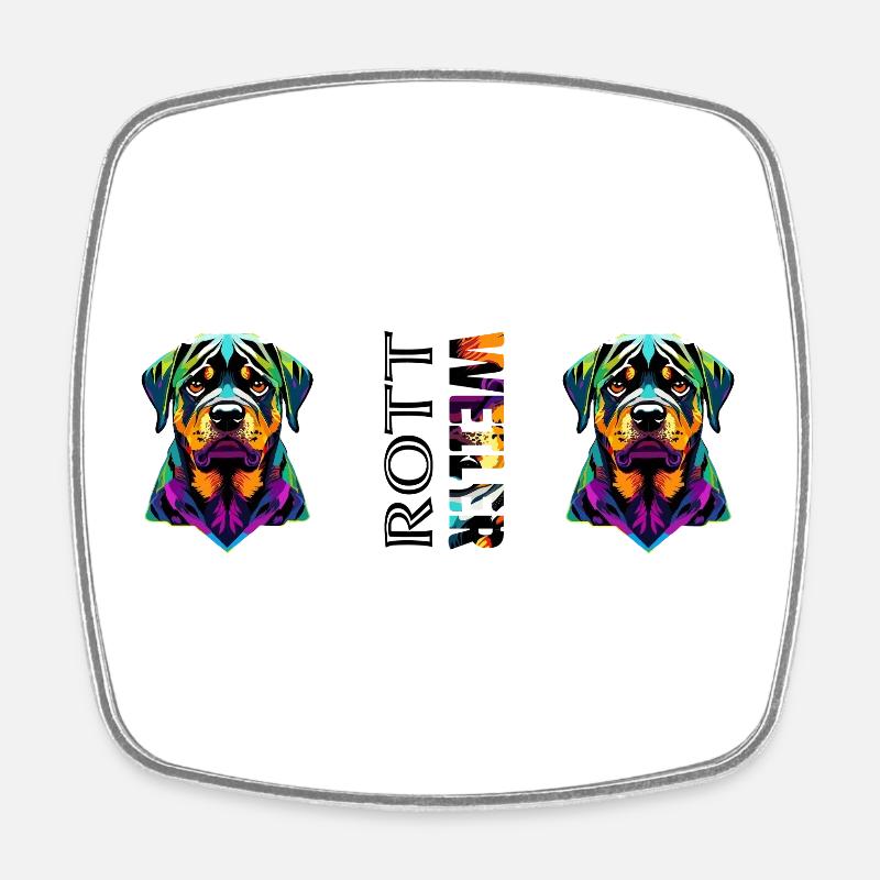  Rottweiler  - Viereckiger Kühlschrankmagnet - Weiß