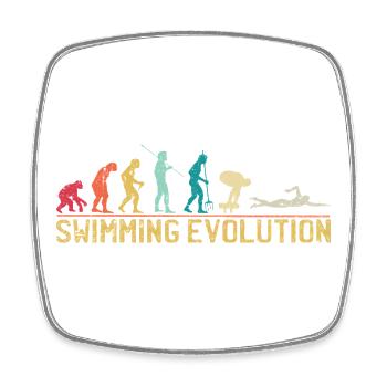Schwimmen Evolution Fortschritt Illustration - Viereckiger Kühlschrankmagnet - Weiß - Vorne