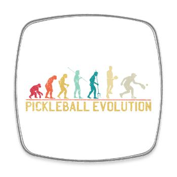 Pickleball Evolution Progression Design - Viereckiger Kühlschrankmagnet - Weiß - Vorne