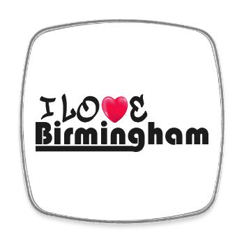 Love Birmingham Heart Graphic Design - Square fridge magnet - white - Front
