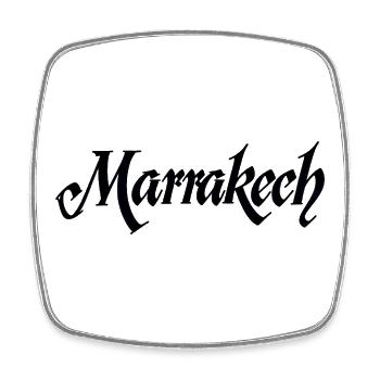 Motif du mur rouge de la ville de Marrakech - Magnet carré - blanc - Devant
