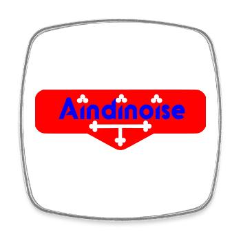Ainnoise logo with details of the Ain flag - Square fridge magnet - white - Front