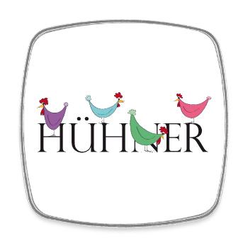 Humorvolle Hühner mit Wortspiel - Viereckiger Kühlschrankmagnet - Weiß - Vorne