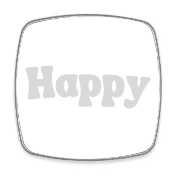 Happy - Square fridge magnet - white - Front