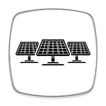 Solar PV Anlage Panele - Viereckiger Kühlschrankmagnet - Weiß - Vorne