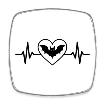 Fledermaus Halloween Herz - Viereckiger Kühlschrankmagnet - Weiß - Vorne