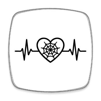 Spider Web Halloween Heart - Square fridge magnet - white - Front