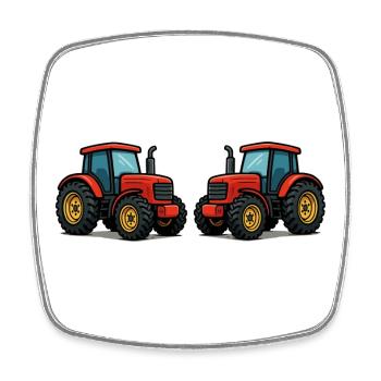 Tractor - Square fridge magnet - white - Front