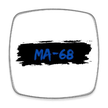 Mannheim 68 - Square fridge magnet - white - Front