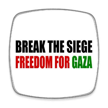 break the siege freedom for gaza - Square fridge magnet - white - Front