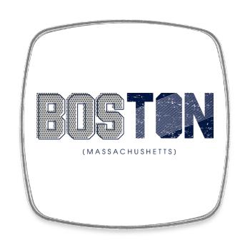 Silhouette de Boston - Magnet carré - blanc - Devant