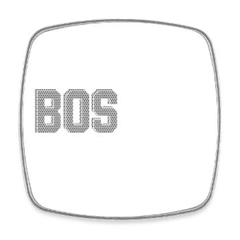 Boston Skyline Silhouette-Design - Viereckiger Kühlschrankmagnet - Weiß - Vorne