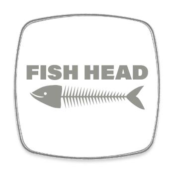 fish head - Square fridge magnet - white - Front