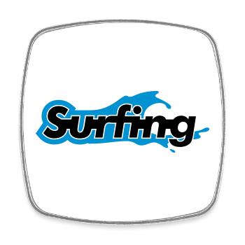 Surfing - Viereckiger Kühlschrankmagnet - Weiß - Vorne