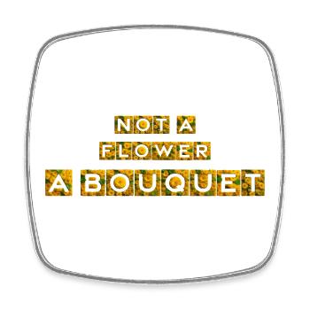 Bouquet de tournesols et de graminées - Magnet carré - blanc - Devant