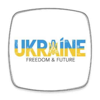 Trident ukrainien Conception de la paix - Magnet carré - blanc - Devant