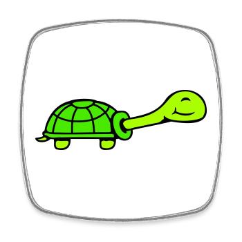 turtle cute smiling happy funny - Square fridge magnet - white - Front
