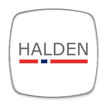 Halden - Norway - Norge - Norwegen - Viereckiger Kühlschrankmagnet - Weiß - Vorne