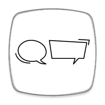 Comic speech bubbles - Square fridge magnet - white - Front
