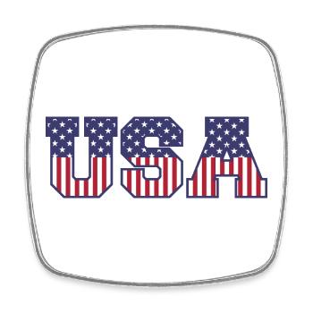 College USA Font Red White Blue Stars And Stripes - Square fridge magnet - white - Front