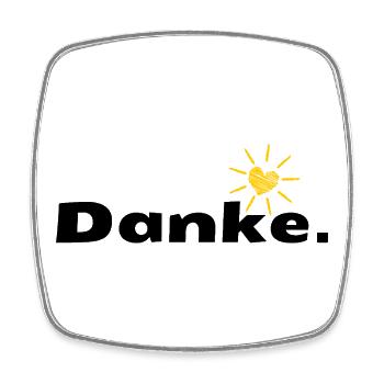 Sonnenherz Doodle - Viereckiger Kühlschrankmagnet - Weiß - Vorne