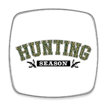 Texte de camouflage HuntingSeason - Magnet carré - blanc - Devant