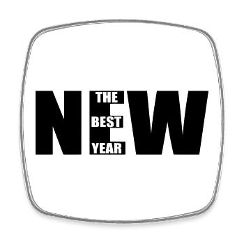 New – The Best Year Bold Typography Design - Viereckiger Kühlschrankmagnet - Weiß - Vorne