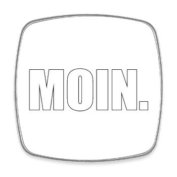 MOIN - Viereckiger Kühlschrankmagnet - Weiß - Vorne