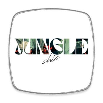 Jungle chic Tropical Lettrage - Magnet carré - blanc - Devant