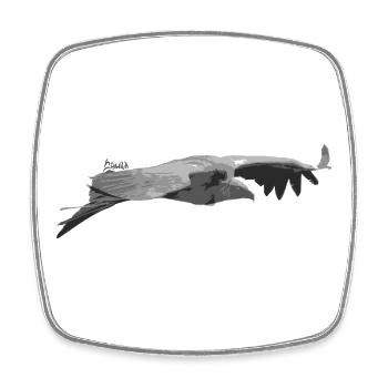 Gänsegeier Silhouette - Viereckiger Kühlschrankmagnet - Weiß - Vorne