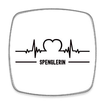 Herzschlag Spenglerin Herz EKG Spengler Frauen - Viereckiger Kühlschrankmagnet - Weiß - Vorne