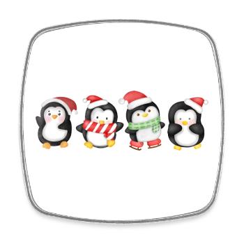 Lustige Pinguin Weihnachten - Viereckiger Kühlschrankmagnet - Weiß - Vorne