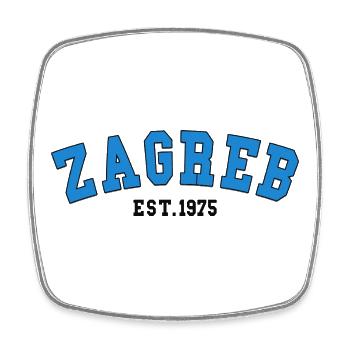 Zagreb Est.1975 - Viereckiger Kühlschrankmagnet - Weiß - Vorne