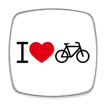 I Love Bicycle / Ich liebe Fahrräder - Viereckiger Kühlschrankmagnet - Weiß - Vorne
