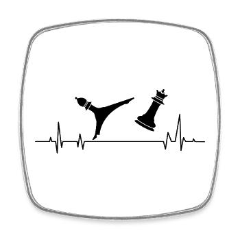 Chess Player's Heartbeat - Square fridge magnet - white - Front