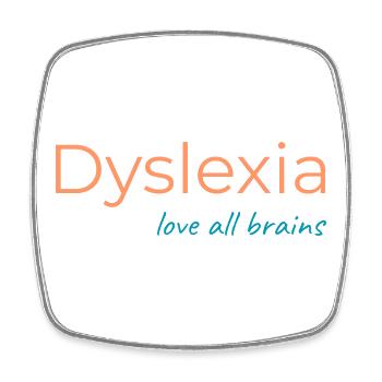 Dyslexia: Love All Brains - Square fridge magnet - white - Front