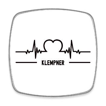 Herzschlag Klempner Sanitär Klempnerei Spengler - Viereckiger Kühlschrankmagnet - Weiß - Vorne