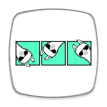 Lama Cool Looking Sunglasses Trio Friends Team - Square fridge magnet - white - Front