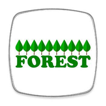 Forest - Square fridge magnet - white - Front