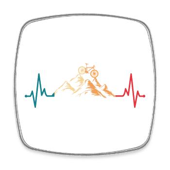 Heartbeat VTT Cyclisme - Magnet carré - blanc - Devant