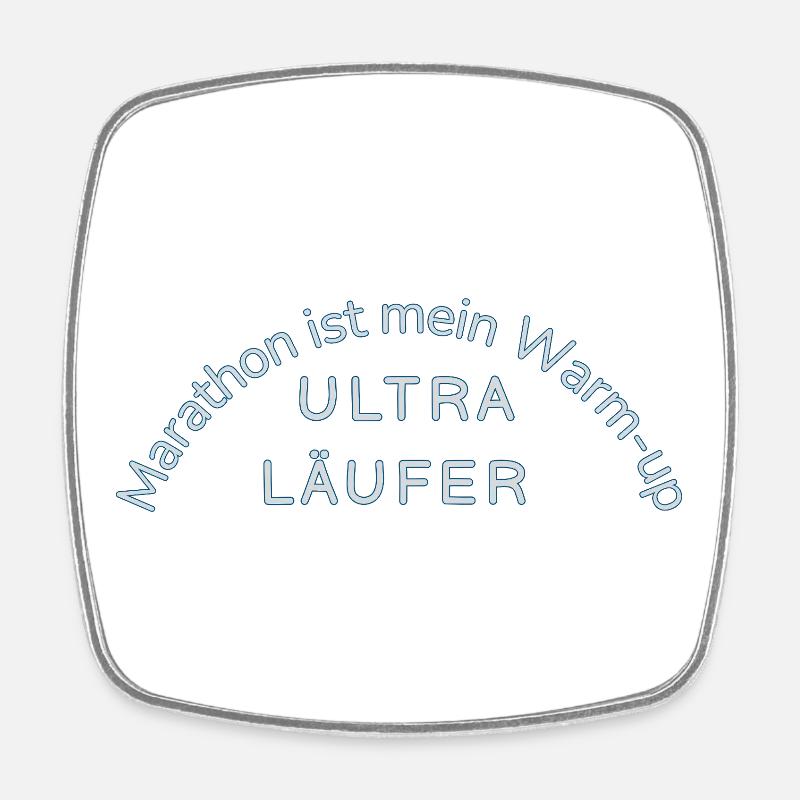 Ultramarathon Motif Statement Funny Uthra Runner - Square fridge magnet - white