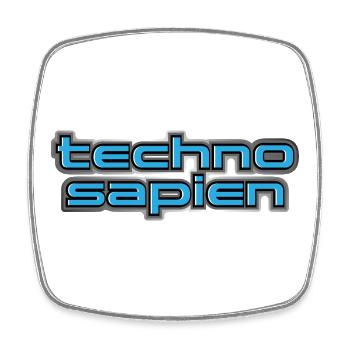 Techno Sapien - Square fridge magnet - white - Front