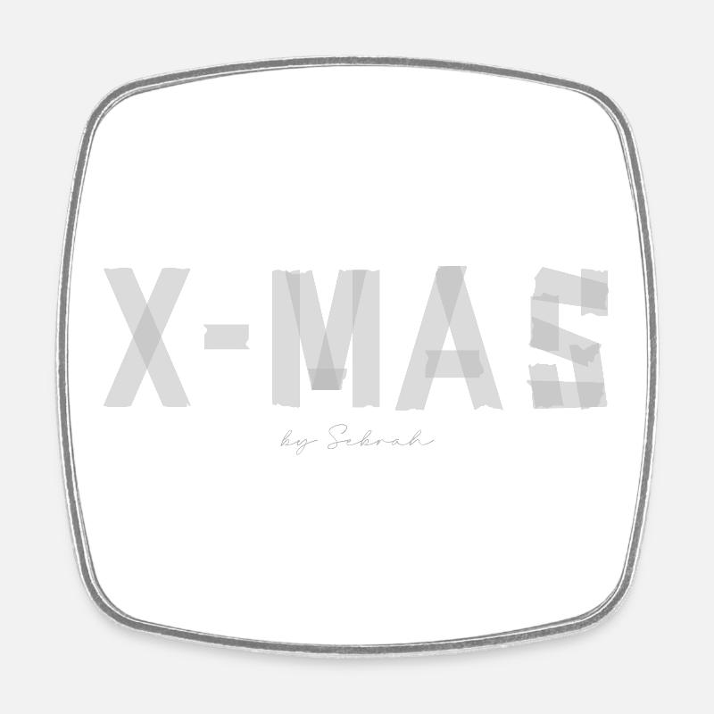 Brush letters X-MAS - Square fridge magnet - white