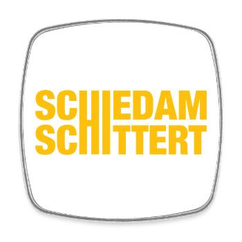 Schiedam Schittert - Marchandise officielle - Magnet carré - blanc - Devant