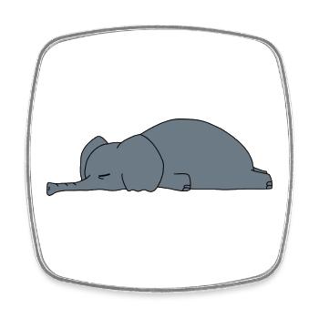 Fauler Elefant Schlaft Lustiger Sarkasmus Tierdesign - Viereckiger Kühlschrankmagnet - Weiß - Vorne