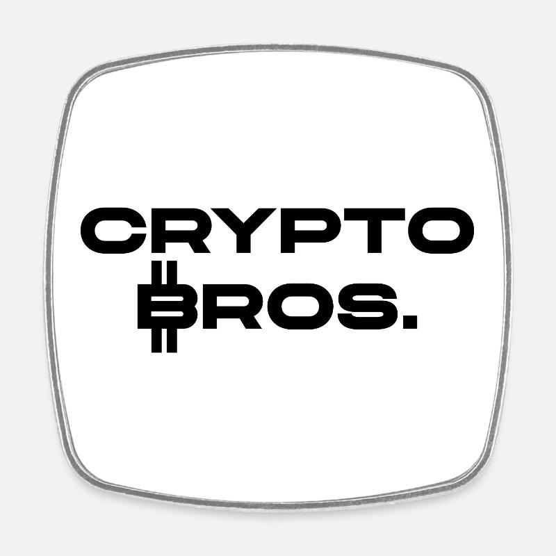 Crypto Bros. - Magnet carré - blanc