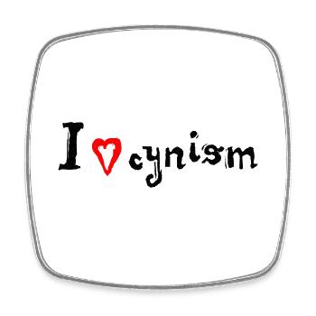 I love cynism - Square fridge magnet - white - Front