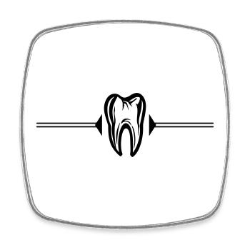 Zahn Icon Zahnarzt - Viereckiger Kühlschrankmagnet - Weiß - Vorne